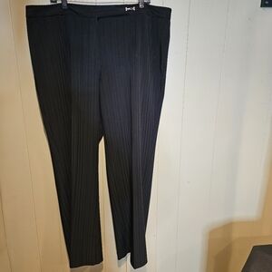 Lane Bryant Black on Black Pinstripe, Wide-Leg, Plus-Size 20